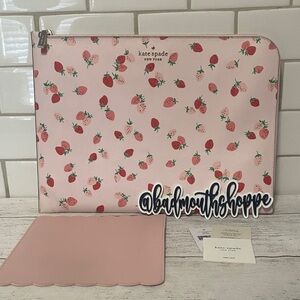 *kate spade L-Zip Universal 15" max Laptop Sleeve in Staci Strawberry Print